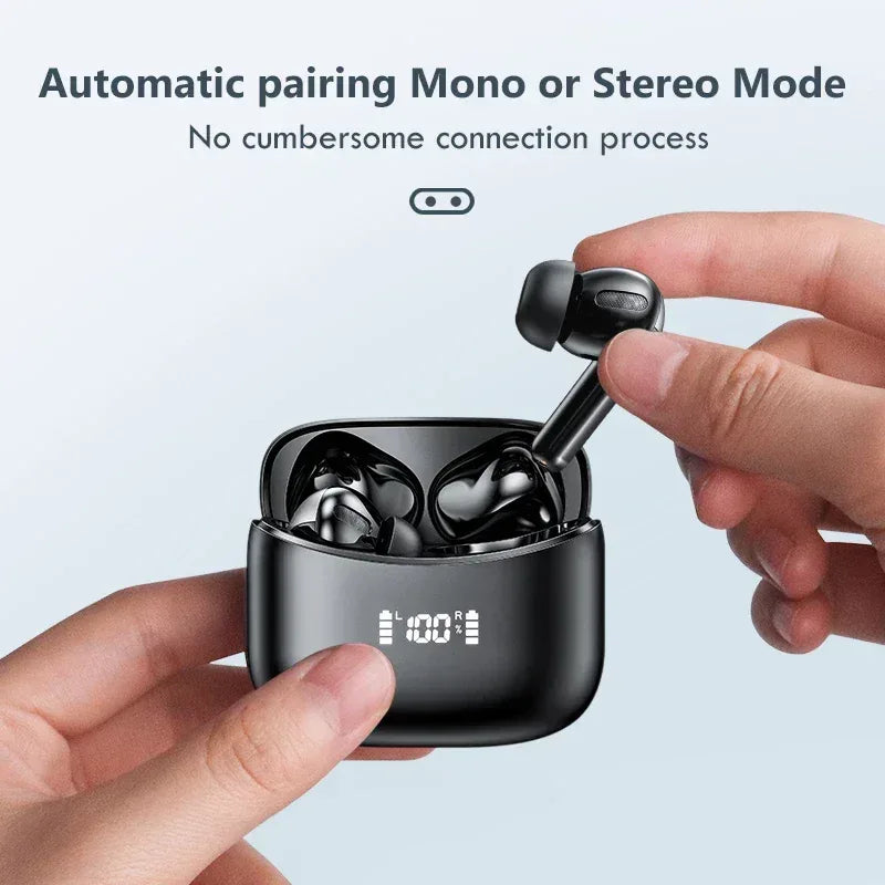 LED TWS Earbuds Bluetooth 5.0 Earphones for Huawei Iphone Black
