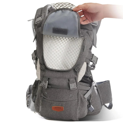 Ergonomic 3-in-1 Baby Carrier and Hipseat Grey Extension Belt