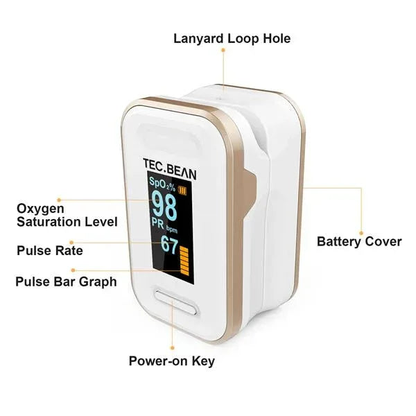 Tec.bean Fingertip Pulse Oximeter Blood Oxygen Saturation Monitor Default Title
