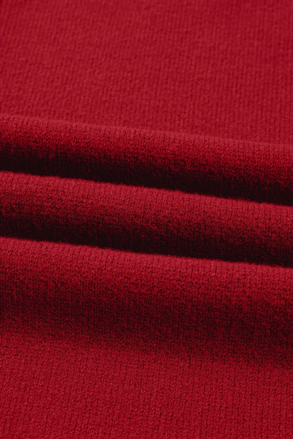 Solid Ribbed Mock Neck Sweater Dress S / Fiery Red