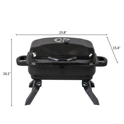 Portable Charcoal Grill BBQ and Smoker with Lid Folding Tabletop Grill Default Title