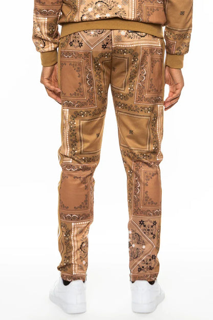 Paisley All Over Print Pants(brown) S