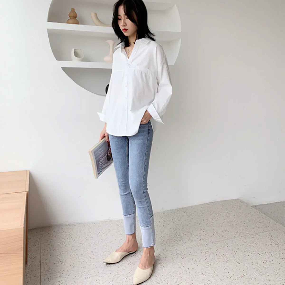 Womens Relaxed Fit Longline Shirt Default Title