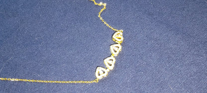 Lucky Clover- Four Leaf Heart Shape Necklace Gold Necklace