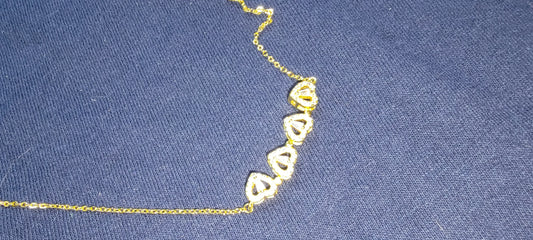 Lucky Clover- Four Leaf Heart Shape Necklace Gold Necklace