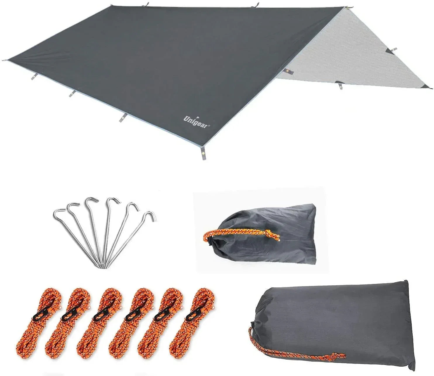 Rainproof Camping Tarp Shelter 157*118inch / Dark Grey
