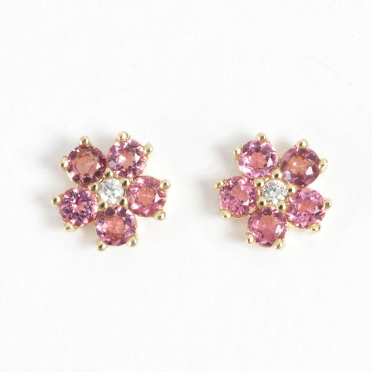 Blossom Earrings- Pink Tourmaline Default Title