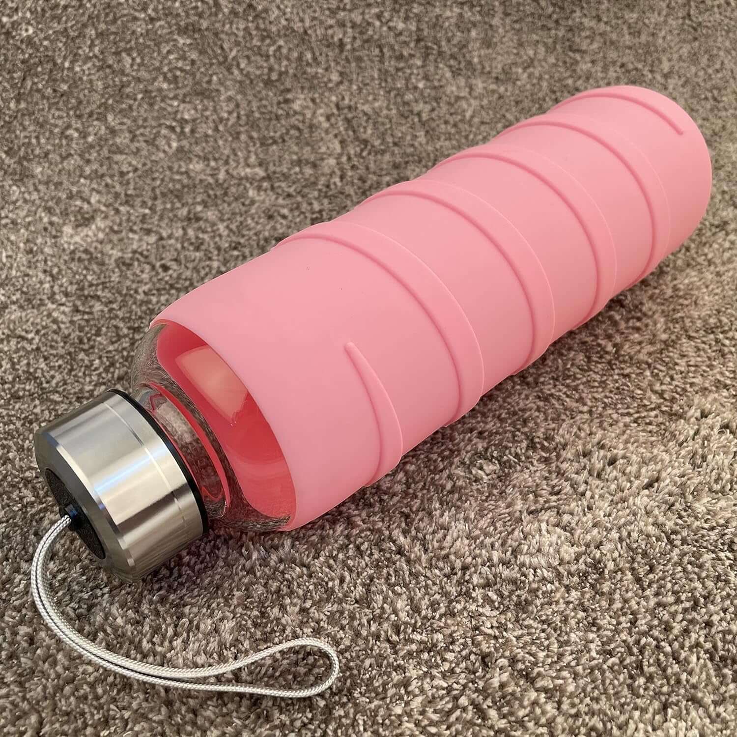 Shopminx Ferexer Borosilicate Glass Water Bottle with Silicone Sleeve – BPA-Free, Leak-Proof, Reusable, Dishwasher Safe for Hot & Cold Drinks, 20oz Pink / 32 Ounces