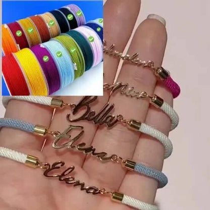Personalized Colorful Rope Chain Custom Name Bracelet Personalized Adjustable Name Jewelry For Girls 3pcs / Gold