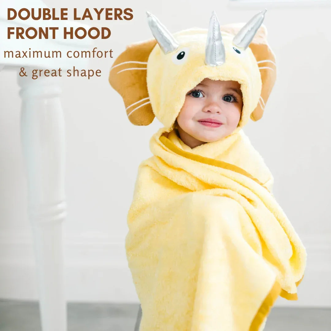 Toddler Hooded Towel Yellow Dinosaur Default Title