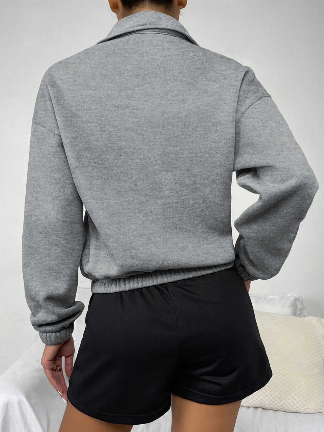 Half-Zip Dropped Shoulder Sweatshirt