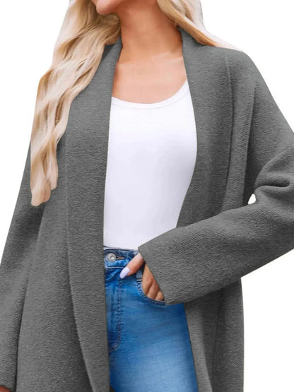 Open Front Longline Coat S / White