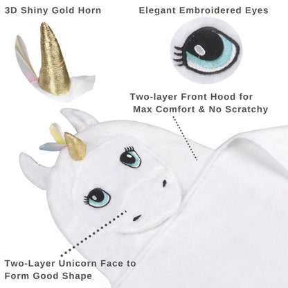 White Unicorn Hooded Towel Default Title