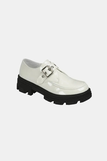 Forever Link Buckled Platform Lug Sole Loafers White / 6