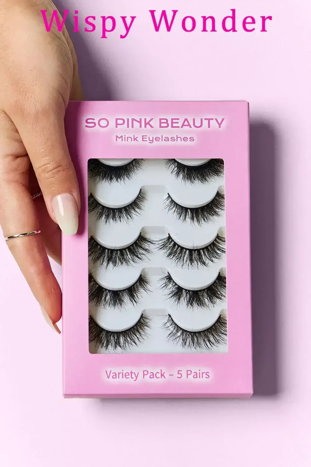 SO PINK BEAUTY Mink Eyelashes Variety Pack 5 Pairs Wispy Wonder / One Size