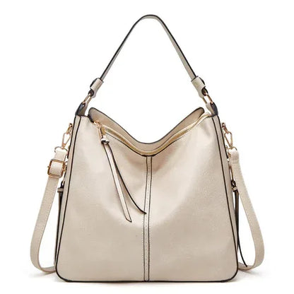 Hobos Zipper Bucket Bags With Adjustable Shoulder-strap Handbags Beige