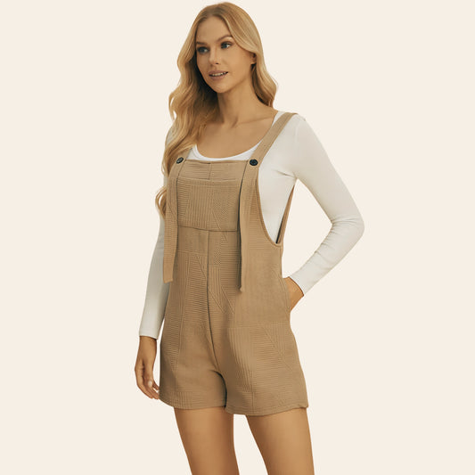 Women's textured sleeveless romper