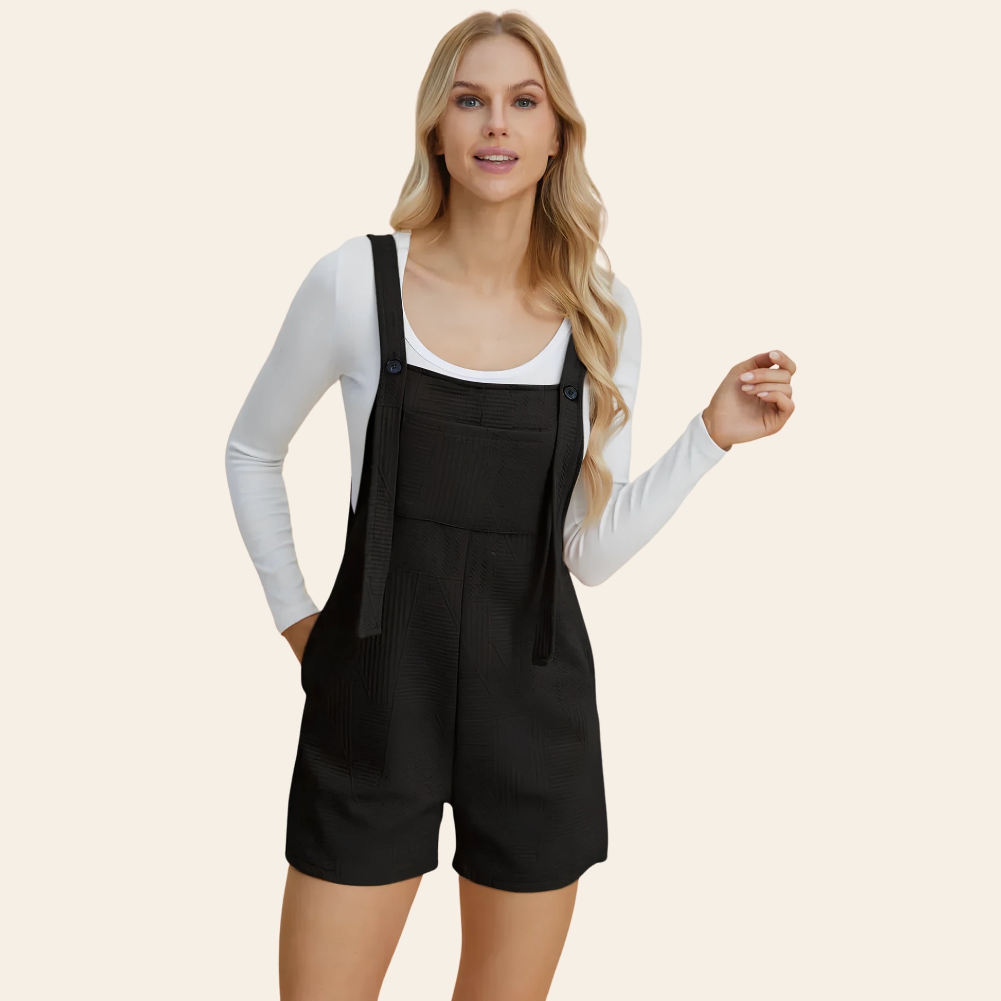 Women's textured sleeveless romper