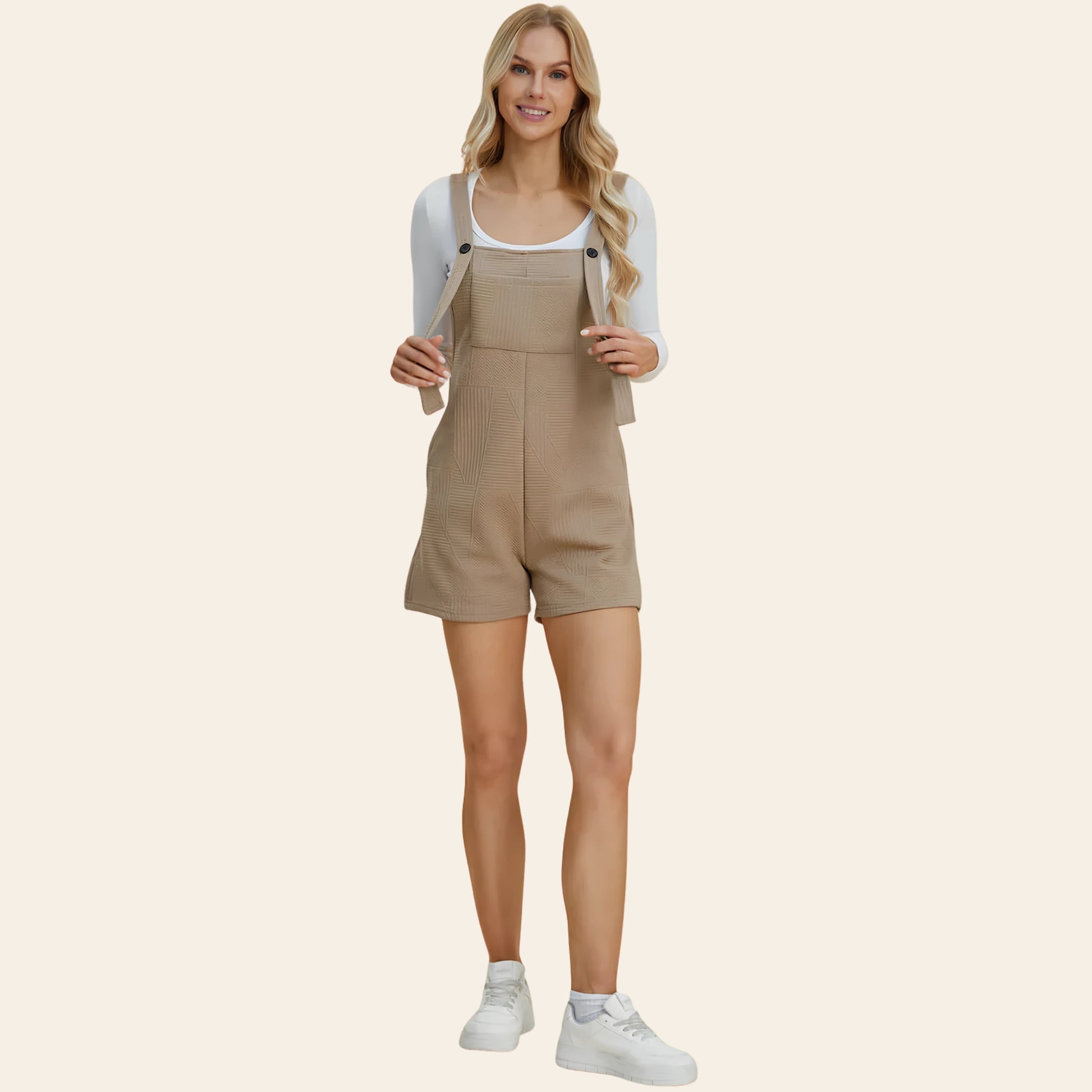 Women's textured sleeveless romper