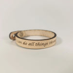 Spiritual Quote Bracelets - I can do all things through him who strengthens me Natural XL
