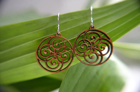 Spiral Circle Earrings in cherry Spiral Circle Earrings in cherry