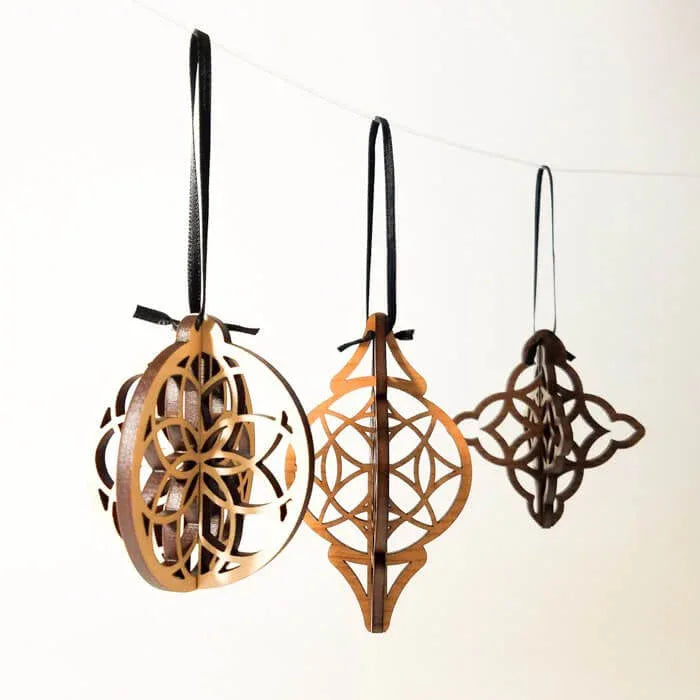 Wood Christmas Ornaments Round