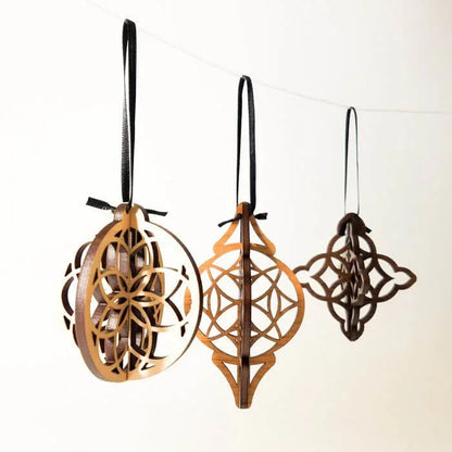 Wood Christmas Ornaments Round