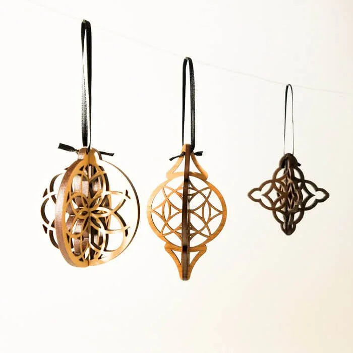 Wood Christmas Ornaments Round