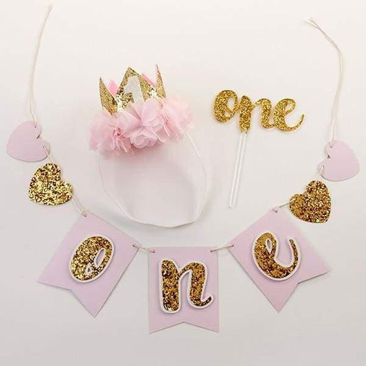 Gold Glitter 1st Birthday Décor Kit Default Title