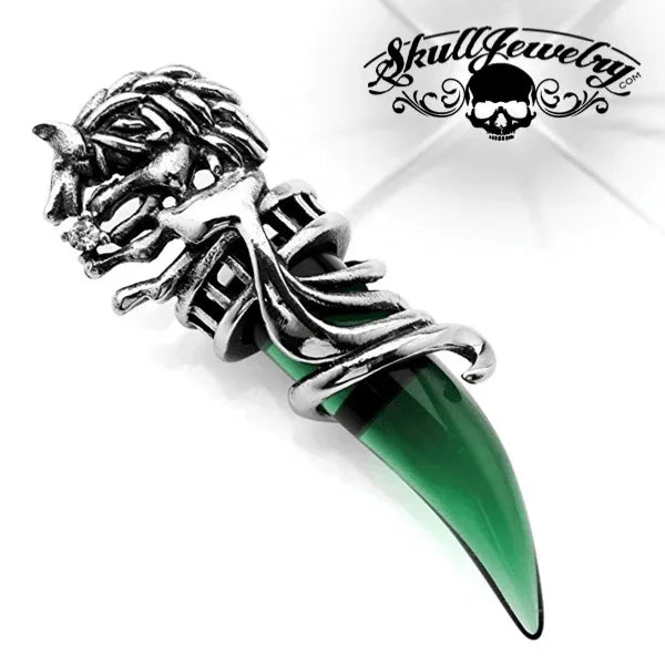 Wolf Tooth Pendant (4 Colors to Choose From) Green Pendant Only (p012-GREEN)