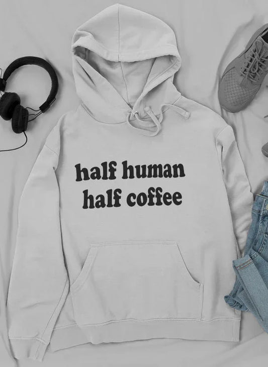 Half Human Half Coffee Hoodie XXX-Large / Ash