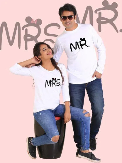 Mr. and Mrs. Couple Full Sleeves White X-Large / X-large