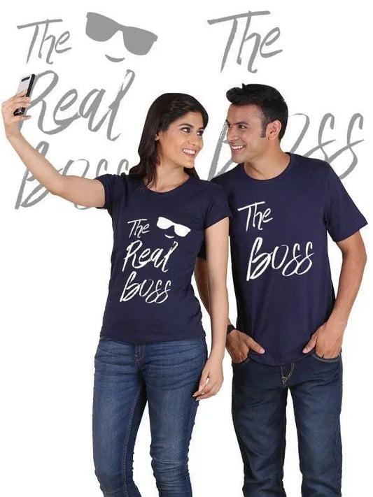 The Real Boss Couple T-Shirts Small / Medium