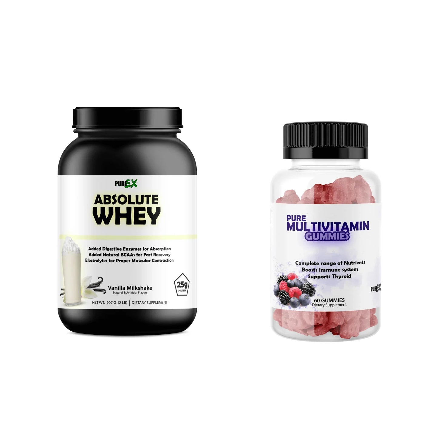 Multivitamins + Protein Pure Multivitamins Gummies + Absolute Whey Vanilla