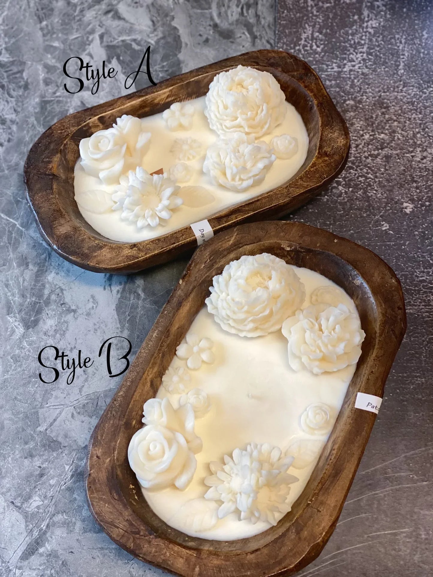 Botanical Garden Scented Dough Bowl Candle White Tea / B