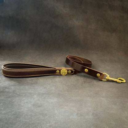 Maximus Gold Leash 1 inch wide Black