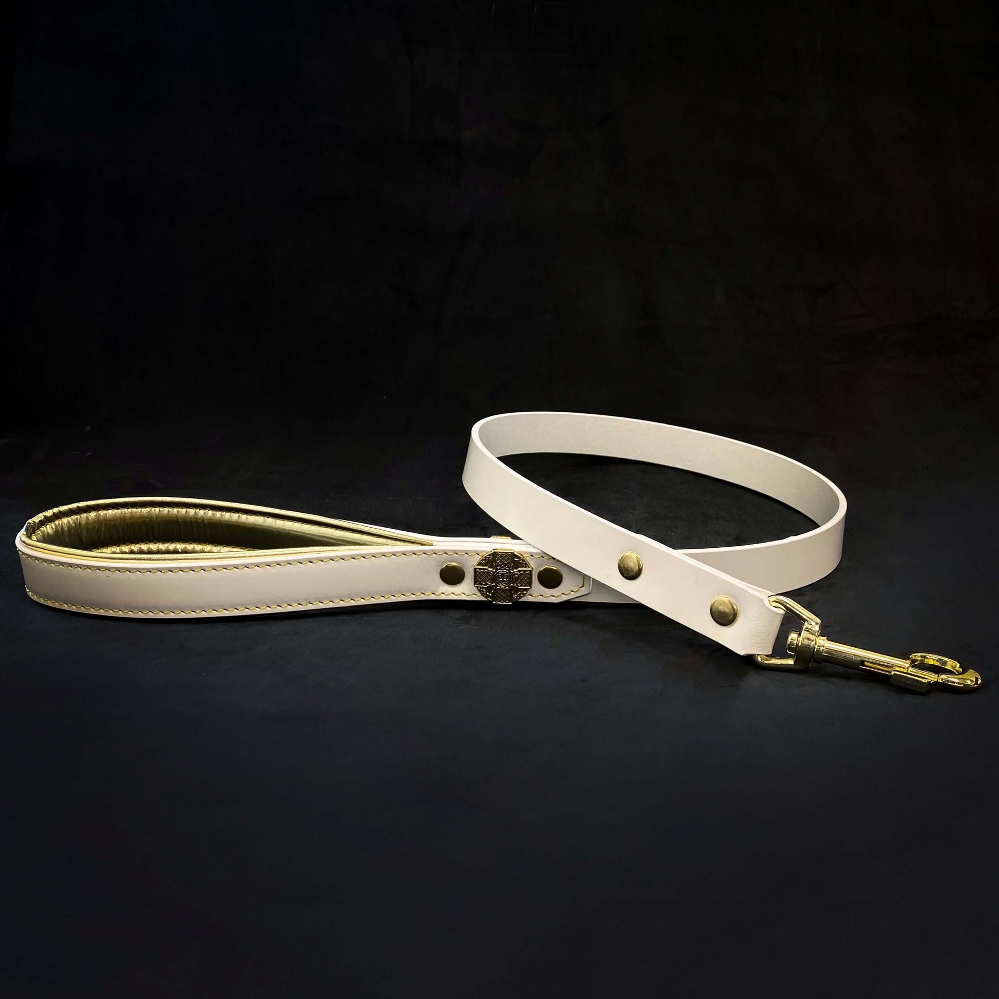 Maximus Gold Leash 1 inch wide Black