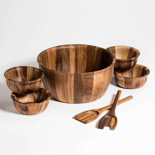 Soro Xtra Large Salad Bowl eith Servers & 4 Individuals Soro Xtra Large Salad Bowl with Servers & 4 Individuals