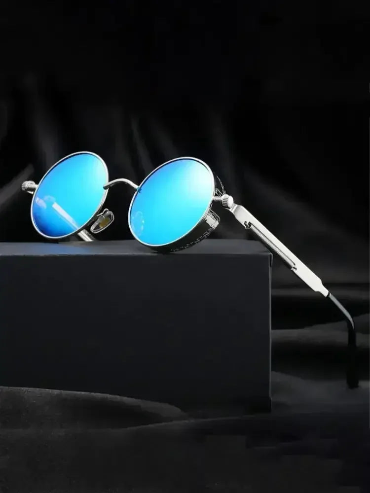 Fashion Round Sun Glasses Black Gray