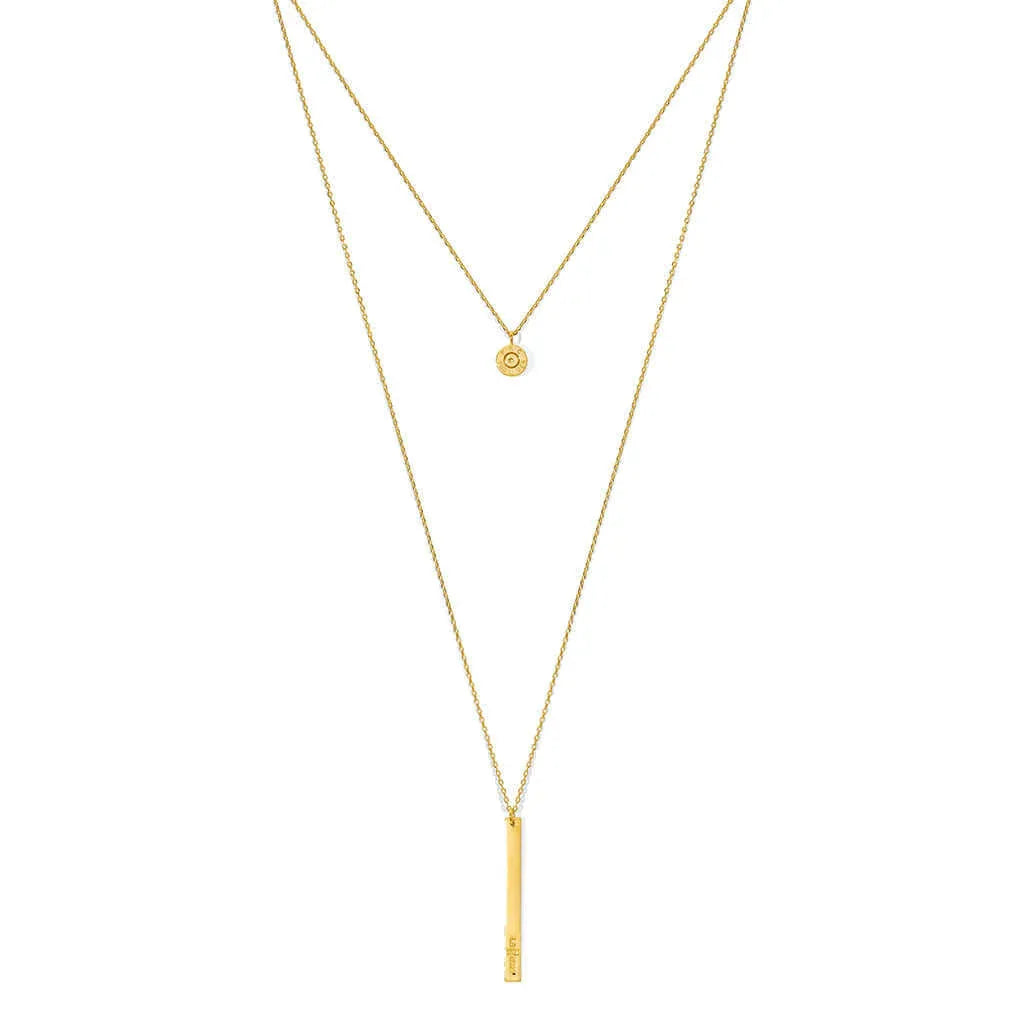 Layered Bar Bullet Necklace Default Title