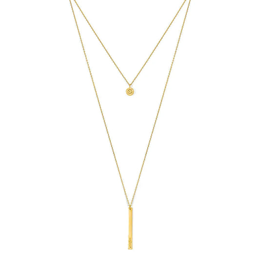 Layered Bar Bullet Necklace Default Title