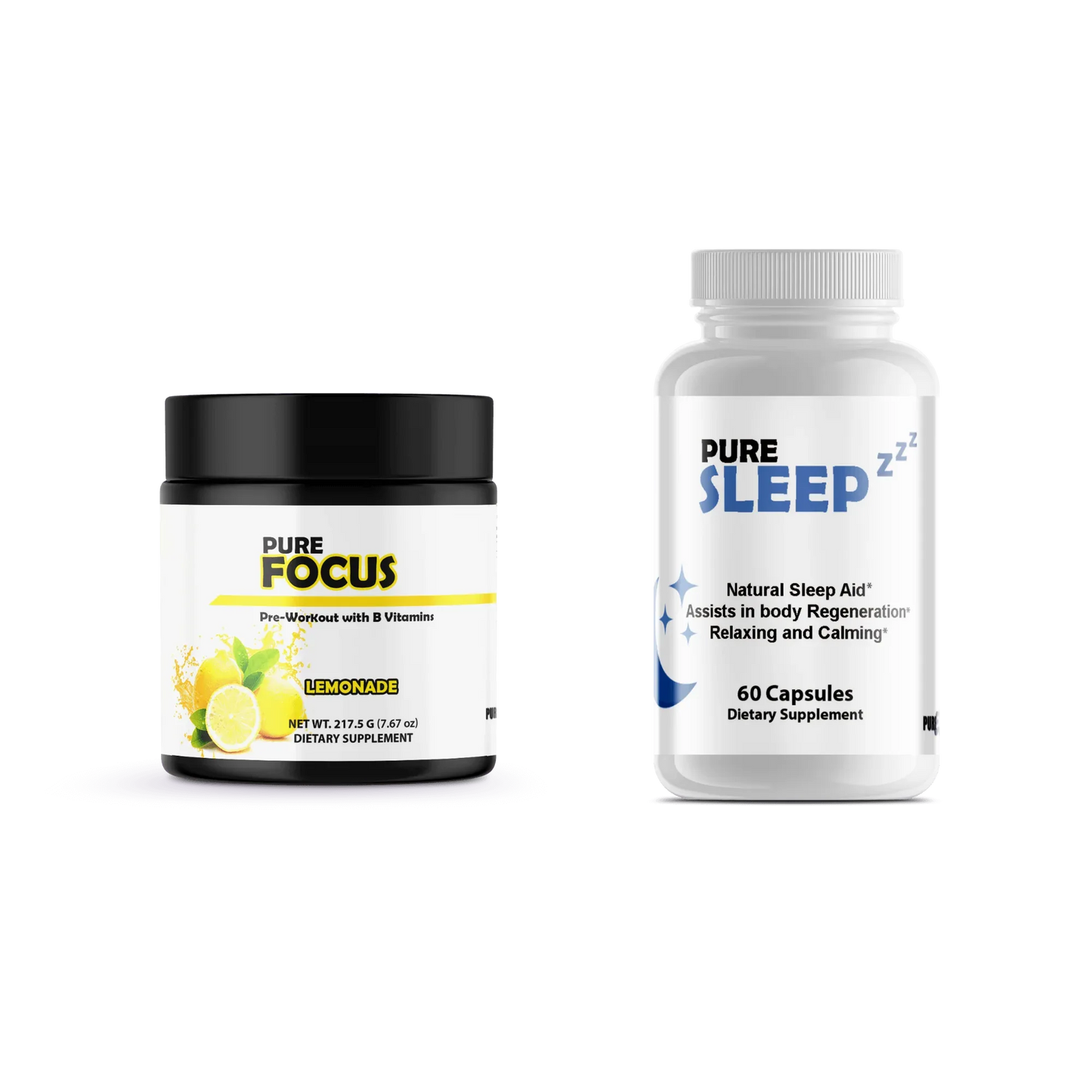 Sleep + Pre-Workout Pure Sleep Pills + Pure Focus Lemonade