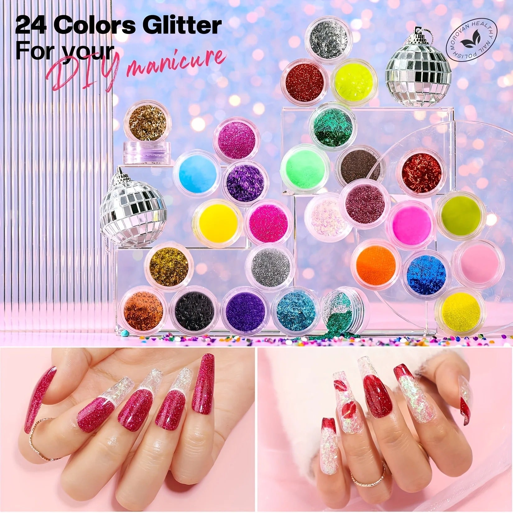 Acrylic Nail Kit with 36W UV LED Nail Lamp Base Top Coat Suitable for Nail Extension and Decoration Nail Tools