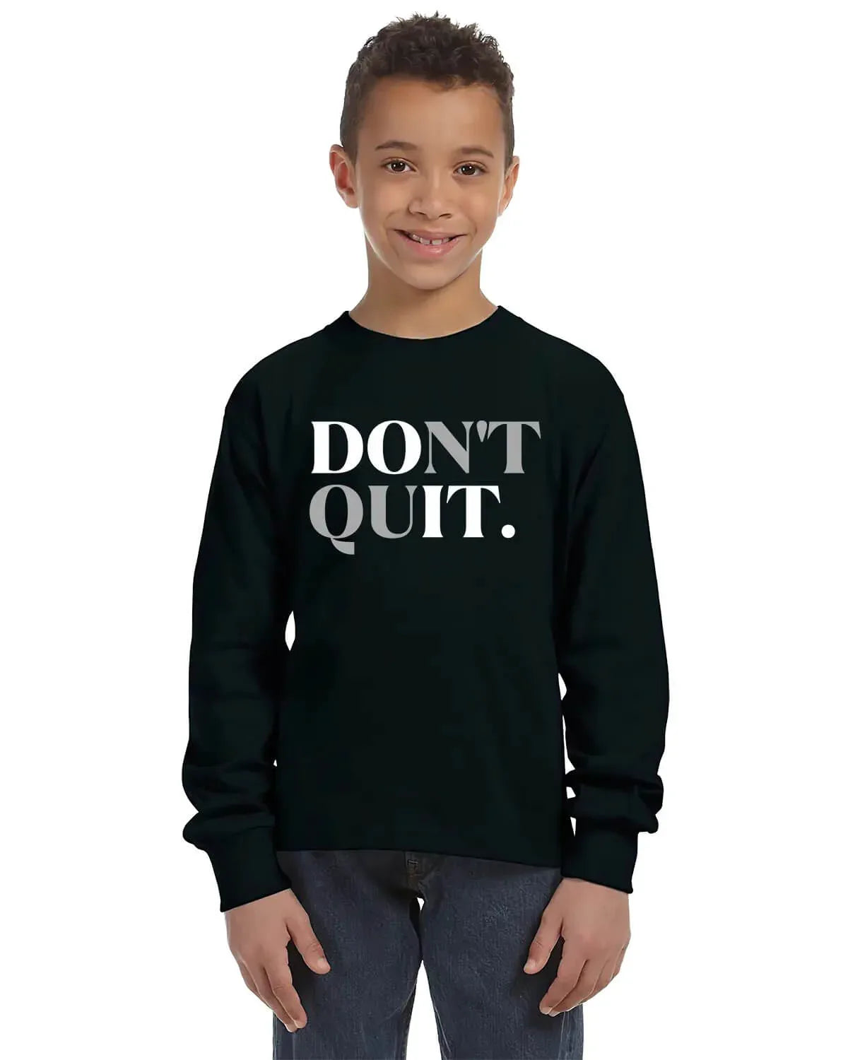 Don't Quit Unisex Youth Long Sleeve Shirt Red / XS