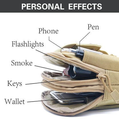 Waterproof Tactical Pouch Belt Waist Pack Khaki