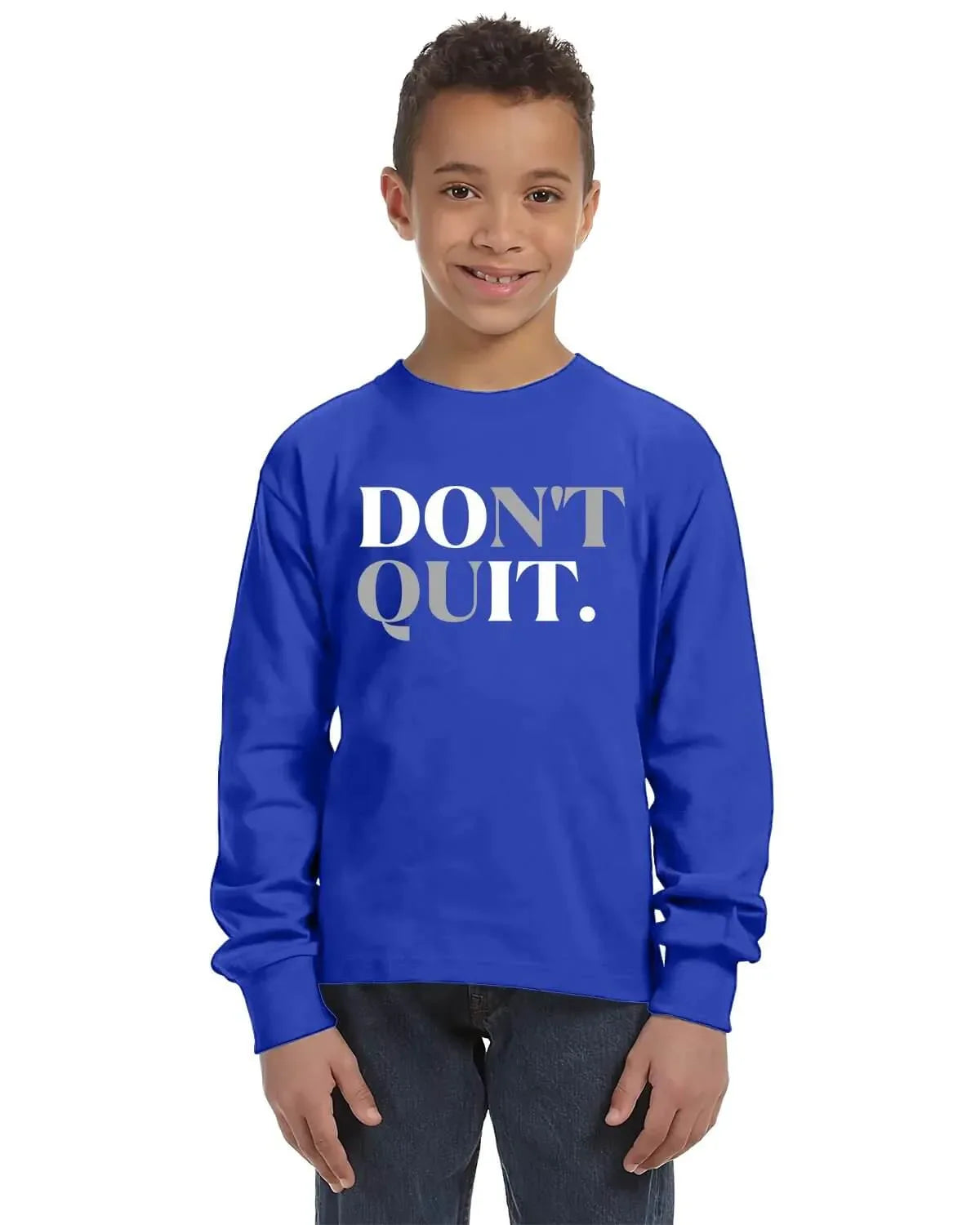 Don't Quit Unisex Youth Long Sleeve Shirt Red / XS