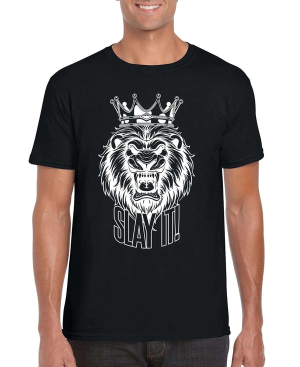 Unisex T-Shirt – Graphic "Slay It" Bold Print Tee | Soft Cotton | S–3XL | White, Black, Gray, Red