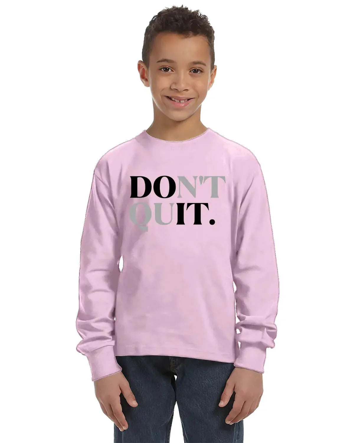Don't Quit Unisex Youth Long Sleeve Shirt Red / XS