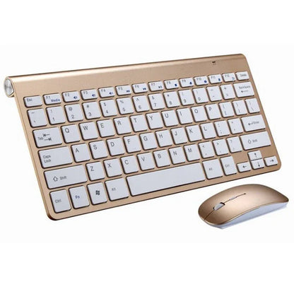 2.4 GHz Wireless Mini Keyboard And Optical Mouse Set Gold