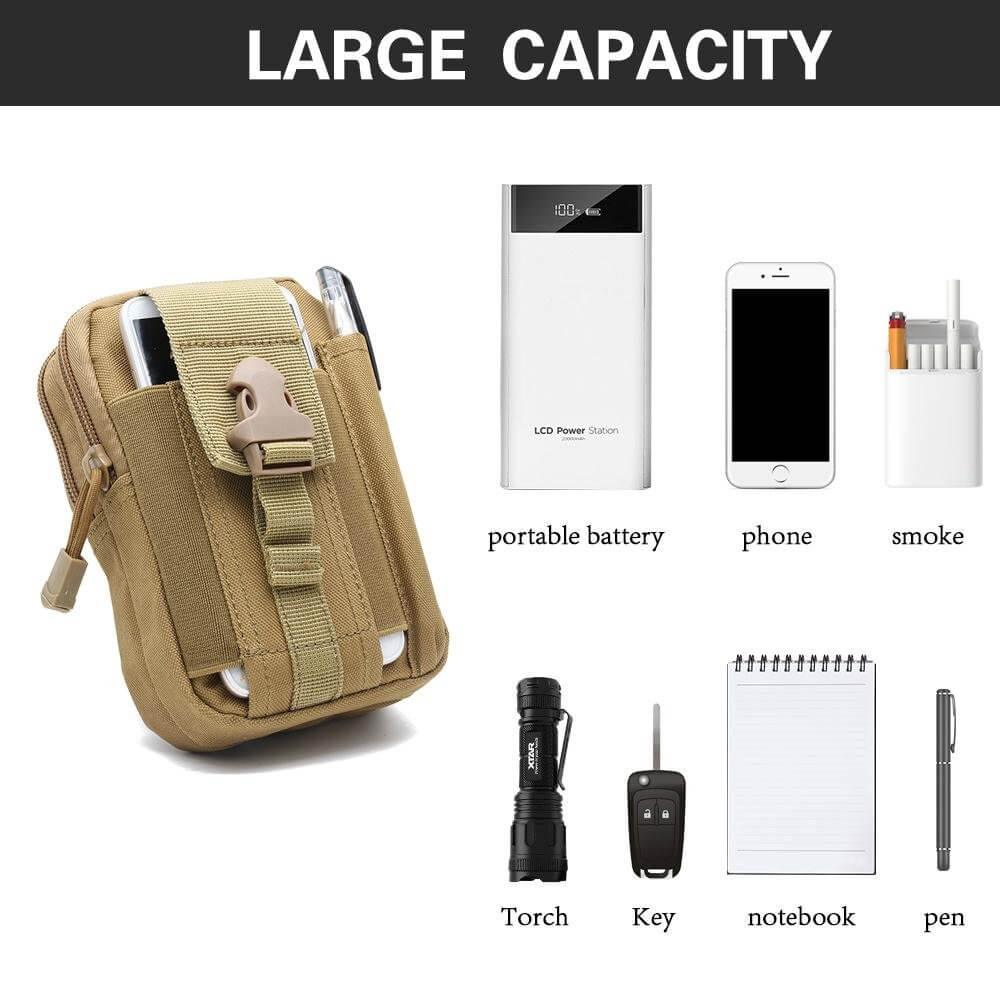 Waterproof Tactical Pouch Belt Waist Pack Khaki